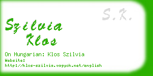 szilvia klos business card